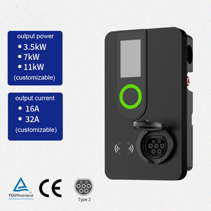 Q9 Wall-Mounted AC EV Charger - GBT/J1772/TYPE2/NACS Plug Optional