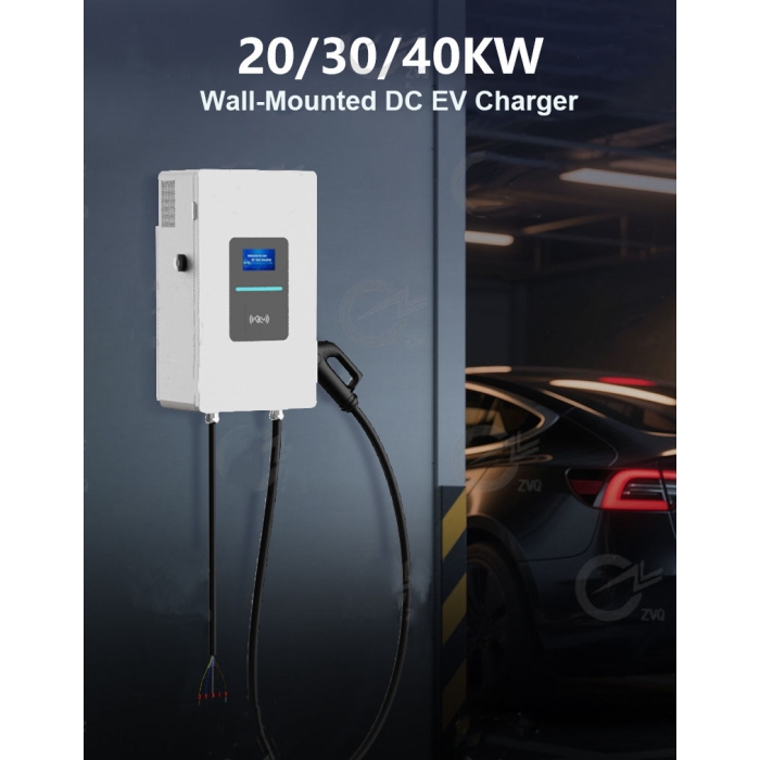 D8 DC EV Charger With CCS1, CCS2, GB/T, Tesla Optional for Commercial, Household 20KW/30KW/40KW