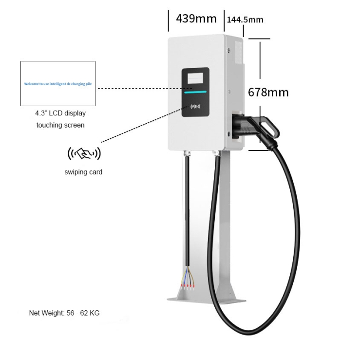 D8 DC EV Charger With CCS1, CCS2, GB/T, Tesla Optional for Commercial, Household 20KW/30KW/40KW