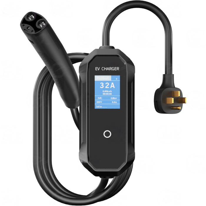 7kw 32A Home Commercial EV Charger With 2.8 Inch LCD Display Type1 Type2 GB/T Tesla