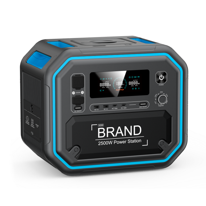 N098 2500W Fast Charging Portable Power Station With Bluetooth connection UPS functions
